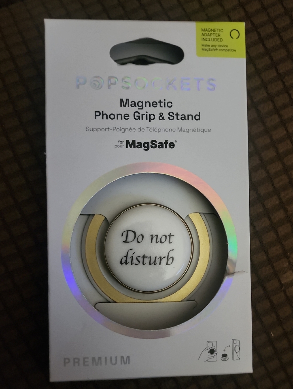 PopSocket Magnetic Phone Grip & Stand - Gold and White "Do not disturb"
